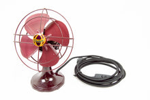 Charger l'image dans la galerie, CALOR – Vintage Electric Fan in Red Lacquered Bakelite and Cast Iron, c. 1950 (220 Volts)