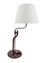 Load image into Gallery viewer, Vintage Ateljé Lyktan Table Lamp — Swedish Mid-Century Modern Wooden & Chrome Desk Lamp with White Shade