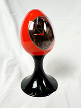 Load image into Gallery viewer, Vintage Blessing Tulip Pedestal Alarm Clock — Retro 1960s/70s Space Age Red & Black