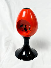 Load image into Gallery viewer, Vintage Blessing Tulip Pedestal Alarm Clock — Retro 1960s/70s Space Age Red & Black