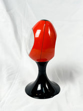 Load image into Gallery viewer, Vintage Blessing Tulip Pedestal Alarm Clock — Retro 1960s/70s Space Age Red & Black