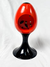 Load image into Gallery viewer, Vintage Blessing Tulip Pedestal Alarm Clock — Retro 1960s/70s Space Age Red & Black