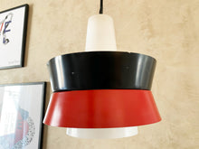 Load image into Gallery viewer, Fog and Moerup Pendant Light - Danish Mid-century - Vintage Lamp - Red & Black - 1960s design
