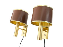 Load image into Gallery viewer, Pair Of Scones Designed By Jo Hammerborg - This Brass Lamp Was Produced In Denmark By Fog & Mørup.