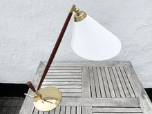 Load image into Gallery viewer, Th. Valentiner / Poul Dinesen. Teak And Brass Table Lamp, Mid-20th Century