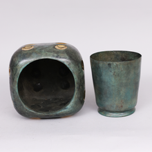 Load image into Gallery viewer, The Winner Takes It All by Andreas Wargenbrant - Champagne cooler in 2 pieces, green and gold patinated bronze, tray marked 12/20.