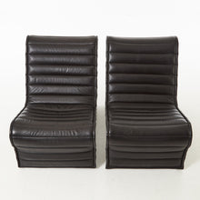 Load image into Gallery viewer, Pair of Eric Sigfrid Persson (Sweden, 1906-1992) Chairs. - Black Leather, Aluminum Frame - 1960/70 - Pair Of Lounge Chairs