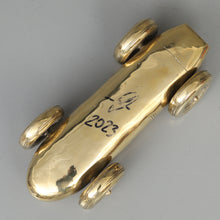 Load image into Gallery viewer, Gold Patinated Bronze Sculpture "Monaco Grand Prix" by Andreas Wargenbrant - Lenght 42 cm.