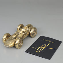 Load image into Gallery viewer, Gold Patinated Bronze Sculpture "Monaco Grand Prix" by Andreas Wargenbrant - Lenght 42 cm.