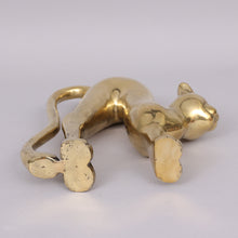 Load image into Gallery viewer, Gold Patinated Bronze Sculpture "The Cat" by Andreas Wargenbrant - Caster's stamp and Hand Signed
