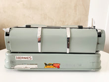 Load image into Gallery viewer, Typewriter Green Hermes Media 3 Round - Portable Typewriter - Perfectly Working - 1960 - Perfect Gift For The Writer - AZERTY Keyboard