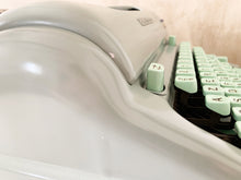 Load image into Gallery viewer, Typewriter Green Hermes Media 3 Round - Portable Typewriter - Perfectly Working - 1960 - Perfect Gift For The Writer - AZERTY Keyboard