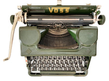Load image into Gallery viewer, Typewriter Green Bakelite By Voss - Gorgeous Rare Old Typewriter - Professionally Serviced - Working Typewriter - AZERTY Keyboard