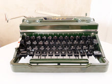 Load image into Gallery viewer, Typewriter Green Bakelite By Voss - Gorgeous Rare Old Typewriter - Professionally Serviced - Working Typewriter - AZERTY Keyboard