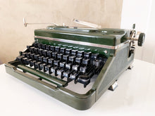 Load image into Gallery viewer, Typewriter Green Bakelite By Voss - Gorgeous Rare Old Typewriter - Professionally Serviced - Working Typewriter - AZERTY Keyboard