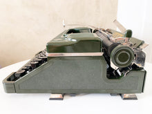Load image into Gallery viewer, Typewriter Green Bakelite By Voss - Gorgeous Rare Old Typewriter - Professionally Serviced - Working Typewriter - AZERTY Keyboard