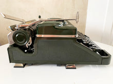 Load image into Gallery viewer, Typewriter Green Bakelite By Voss - Gorgeous Rare Old Typewriter - Professionally Serviced - Working Typewriter - AZERTY Keyboard
