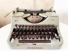 Load image into Gallery viewer, Typewriter Green/grey Mercedes - Perfectly Working Typewriter - Full Of Charm And Patina! - AZERTY Keyboard