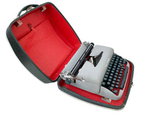 Load image into Gallery viewer, Typewriter Dark Grey Remington Portable - Perfectly Working - Ready to Write - AZERTY