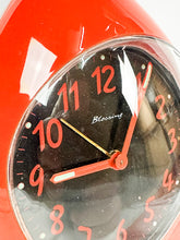 Load image into Gallery viewer, Vintage Blessing Tulip Pedestal Alarm Clock — Retro 1960s/70s Space Age Red &amp; Black
