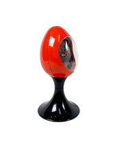 Load image into Gallery viewer, Vintage Blessing Tulip Pedestal Alarm Clock — Retro 1960s/70s Space Age Red &amp; Black
