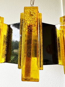 Yellow Claus Bolby wall lights, Denmark 1970s.
