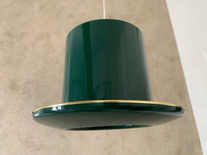 Stunning Green Hat Pendant Lamp by Hans Agne Jakobsson for Markaryd AB Sweden - A Unique Mid-Century Gem!