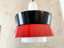 Charger l&#39;image dans la galerie, Fog and Moerup Pendant Light - Danish Mid-century - Vintage Lamp - Red &amp; Black - 1960s design
