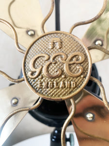GEC - 1930s General Electric England Fan - 4 Brass Blade Table Fan