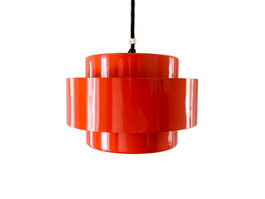 Red Ceiling Light by Jo Hammerborg for Fog Morup, Denmark 1969.