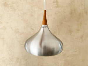 Pendant Designed By Jo Hammerborg In The 70's - Produced In Denmark By Fog & Morup - Aluminium and Teak