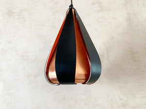 Werner Schou Pendant Lamp Made Of Copper And Black Lacquered Metal - Scandinavian Mid-century - Vintage Lamp