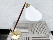 Load image into Gallery viewer, Th. Valentiner / Poul Dinesen. Teak And Brass Table Lamp, Mid-20th Century

