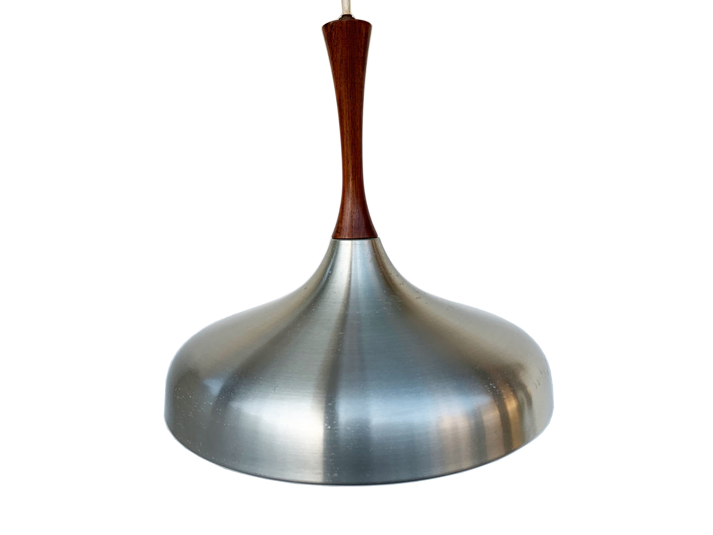 Scandinavian Pendant Design - Brushed Steel and Rosewood