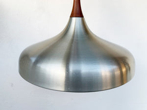 Scandinavian Pendant Design - Brushed Steel and Rosewood