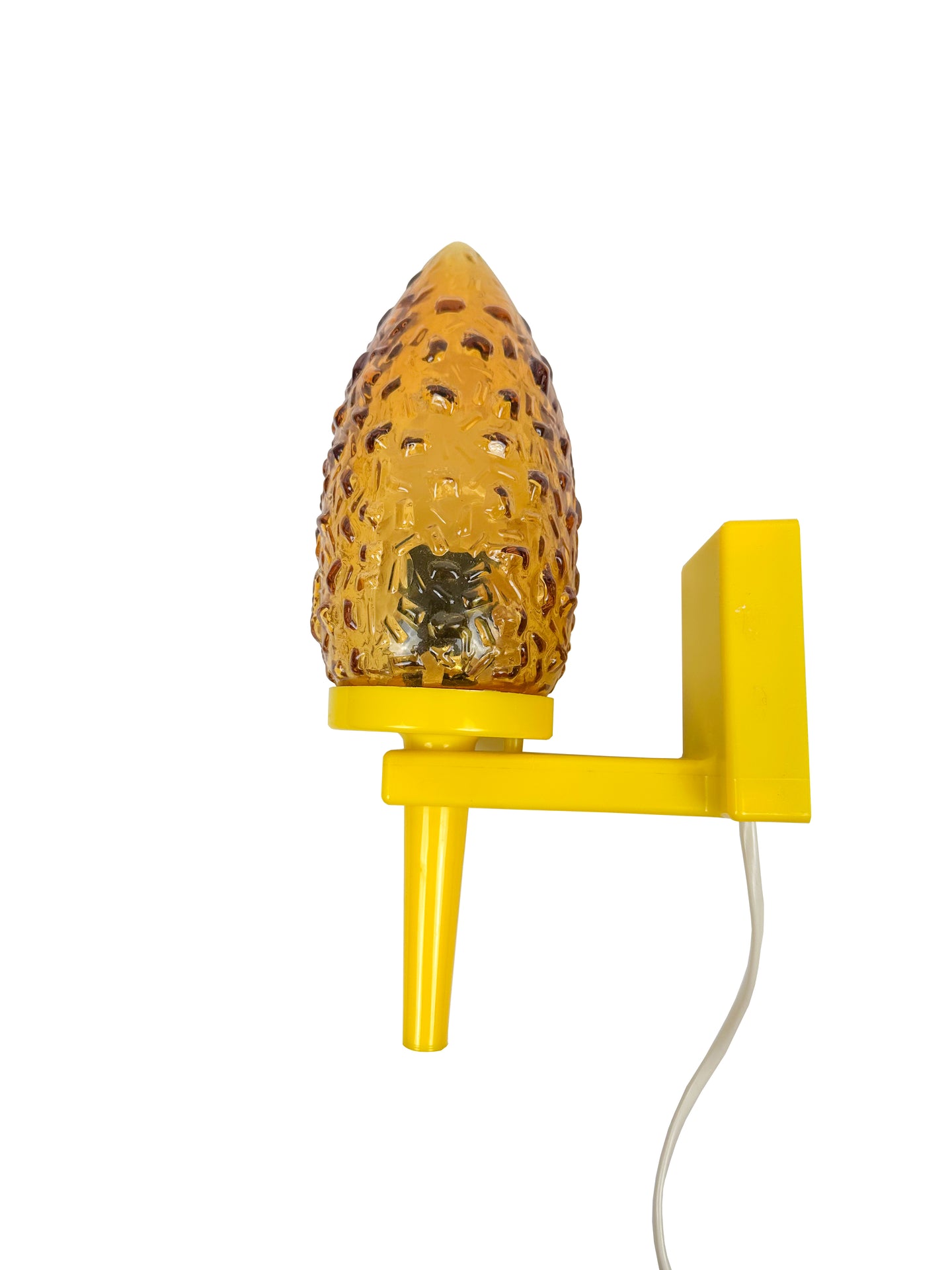 Wall Lamp in Yellow Plast and Glass