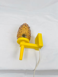 Wall Lamp in Yellow Plast and Glass