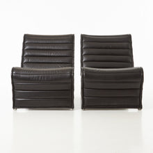 Load image into Gallery viewer, Pair of Eric Sigfrid Persson (Sweden, 1906-1992) Chairs. - Black Leather, Aluminum Frame - 1960/70 - Pair Of Lounge Chairs

