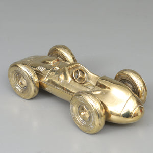 Gold Patinated Bronze Sculpture "Monaco Grand Prix" by Andreas Wargenbrant - Lenght 42 cm.