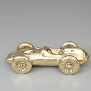 Gold Patinated Bronze Sculpture "Monaco Grand Prix" by Andreas Wargenbrant - Lenght 42 cm.