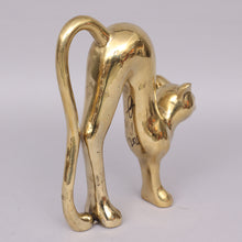 Load image into Gallery viewer, Gold Patinated Bronze Sculpture &quot;The Cat&quot; by Andreas Wargenbrant - Caster&#39;s stamp and Hand Signed
