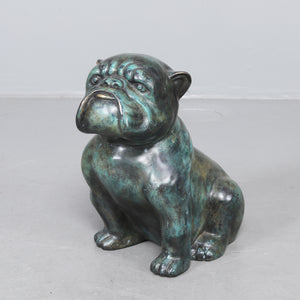 Bulldog - Patinated Bronze Sculpture by Andreas Wargenbrant - Plate Marked 16/25