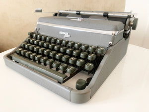 Typewriter Grey Hermes 2000 - Portable typewriter - In Working Order - 1960's - Perfect Gift For The Writer - AZERTY