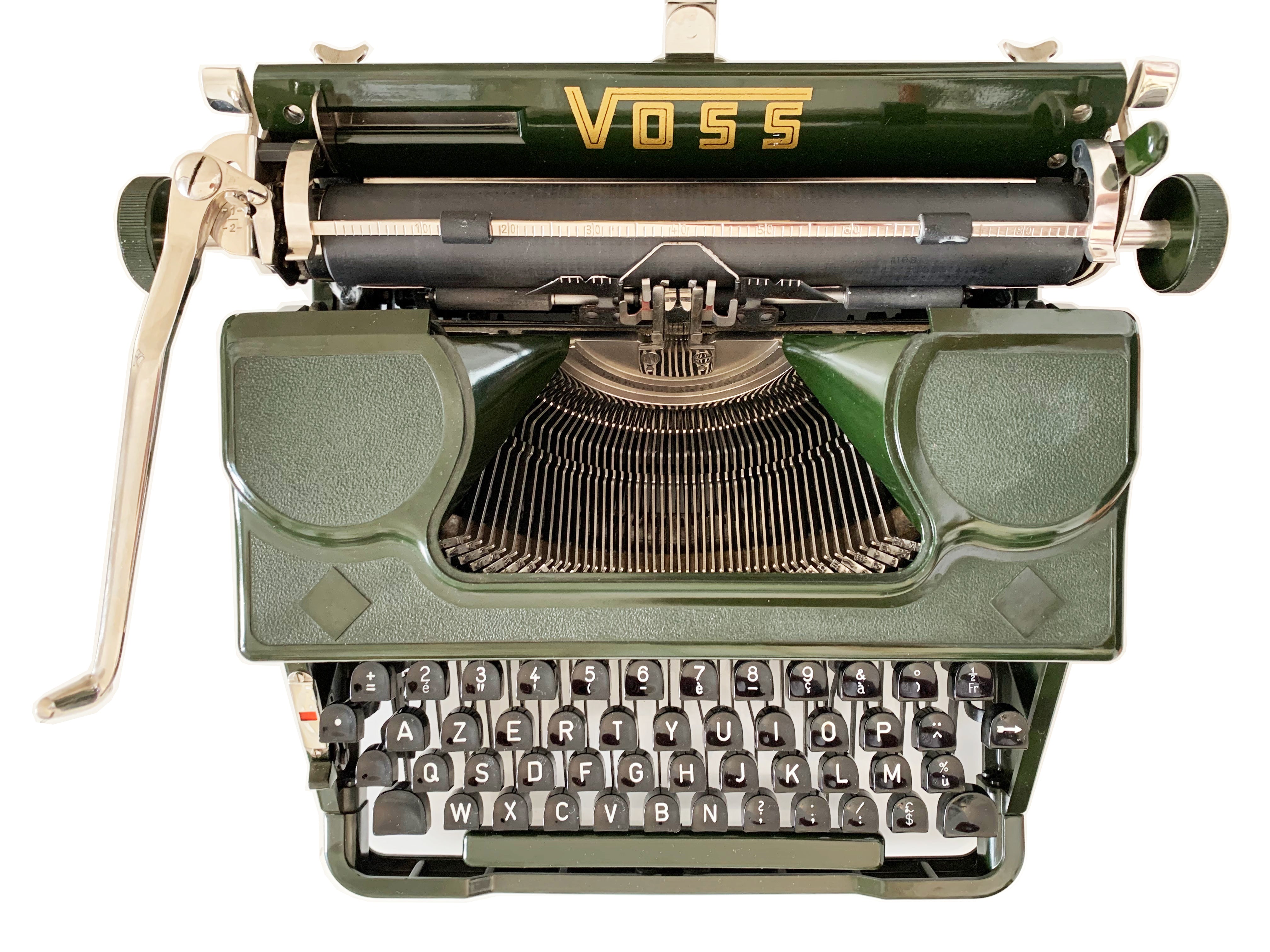 Typewriter Green Bakelite By Voss - Gorgeous Rare Old Typewriter