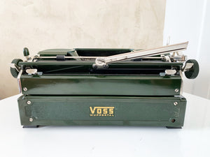 Typewriter Green Bakelite By Voss - Gorgeous Rare Old Typewriter - Professionally Serviced - Working Typewriter - AZERTY Keyboard