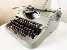 Load image into Gallery viewer, Typewriter Green/grey Mercedes - Perfectly Working Typewriter - Full Of Charm And Patina! - AZERTY Keyboard
